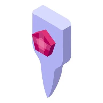 Ruby tooth design icon isometric vector. Oral brush Stock Illustration