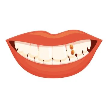 Ruby tooth gem icon cartoon vector. Dental care Stock Illustration