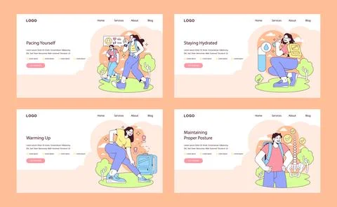 Rucking process set. Flat vector illustration. Illustrazione stock