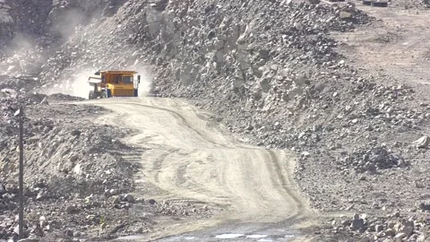 Rucks being loaded with iron ore on the opencast mining. Stock Footage 101605052