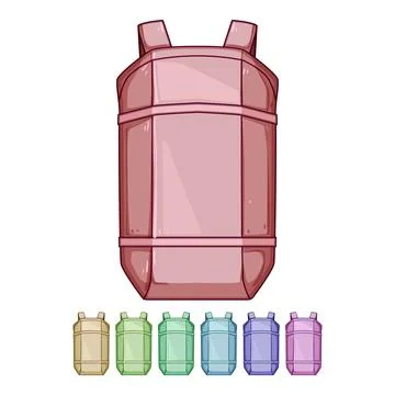 Rucksack backpack cartoon vector graphic Stock Illustration
