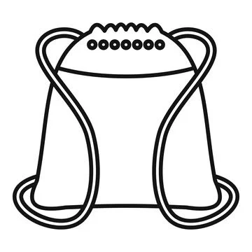 Rucksack bag icon vector tracing outline style Illustrazione stock