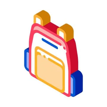 Rucksack isometric icon vector illustration Stock Illustration