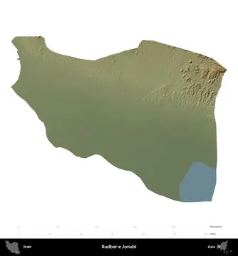 Rudbar-e Jonubi, Iran, isolated on white. Physical Stock Illustration