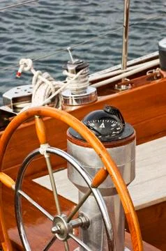 Rudder and compass Stock Photos