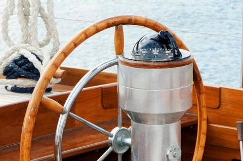 Rudder and compass Stock Photos