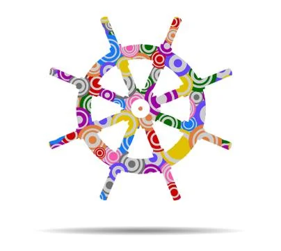 Rudder circles icon vector 스톡 일러스트