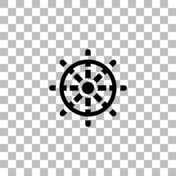 Rudder icon flat Stock Illustration