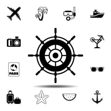 Rudder icon. Simple glyph vector element of Summer icons set for UI and UX, w Stock Illustration