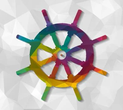 Rudder low poly Stock Illustration