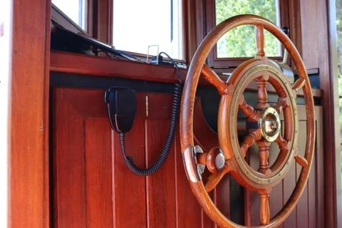 The rudder of a small ship Stock Photos