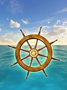 Rudder wheel Illustrazione stock