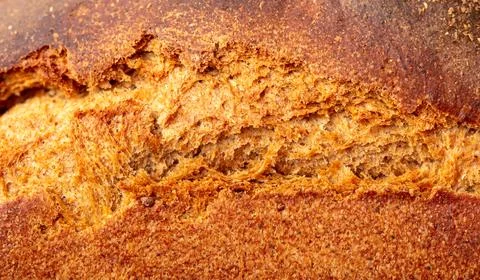 Ruddy crust of bread as an abstract background. Texture Stock Photos