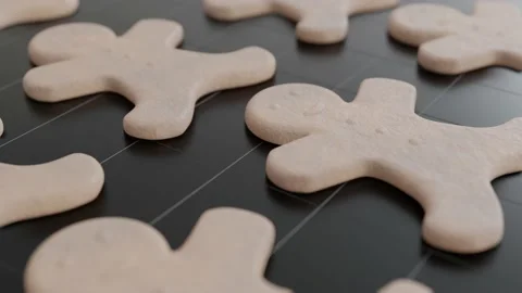 Ruddy gingerbread cookies baking process Stock Footage 168480015