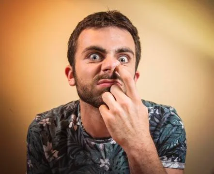 Rudely picking the nose Stock Photos