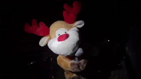 Rudolf Reindeer Doll Dancing &amp; Singing 1 Stock Footage 170490924