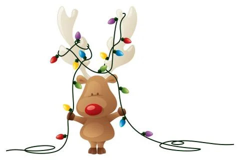 Rudolph's tricky task Stock Illustration
