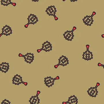 Rudraksha beads vector seamless pattern Stock Illustration