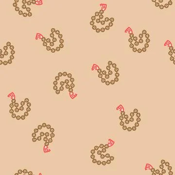 Rudraksha beads vector seamless pattern Stock Illustration