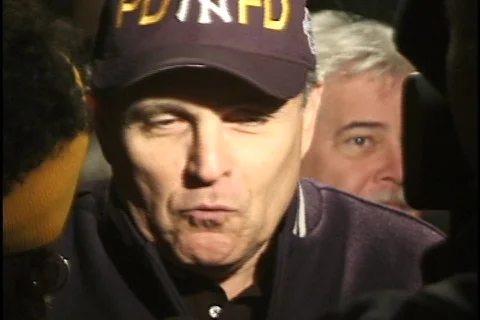 Rudy Giuliana Speaks to Press Stock Footage