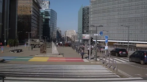 Rue de la Loi Stock Footage 105099848