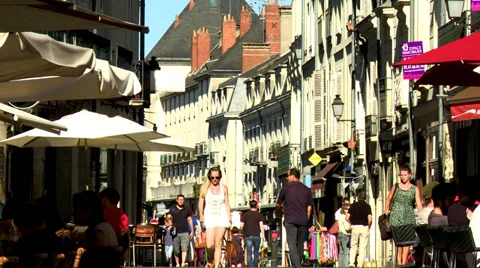 Rue du Commerce (2) - Tours France Stock Footage 32691538