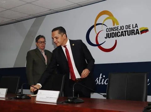  RUEDA-PRENSA-JUDICATURA-RENOVACION-JUECES Quito, martes 12 de diciembre d... Stock Photos