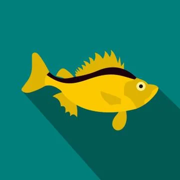 Ruff fish icon, flat style Stock Illustration