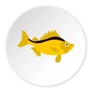 Ruff fish icon, flat style Stock Illustration