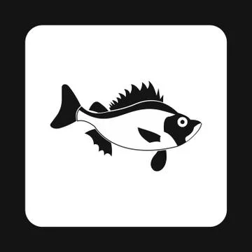 Ruff fish icon, simple style Stock Illustration