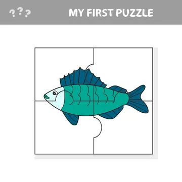 Ruff fish. Jigsaw puzzle. Vector illustration for kids Stock Illustration