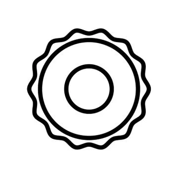 Ruffle rubber ring icon vector outline illustration Stock Illustration