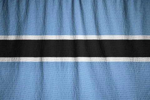 Ruffled Flag of Botswana Blowing in Wind Foto stock