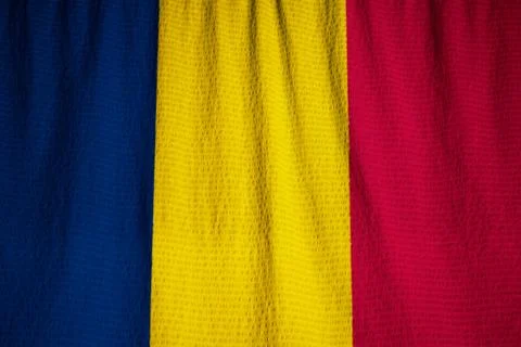 Ruffled Flag of Chad Blowing in Wind Stock Photos
