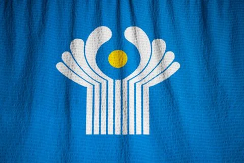 Ruffled Flag of CIS in Wind Stock-Fotos
