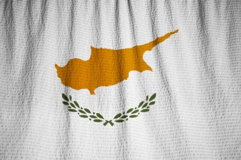 Ruffled Flag of Cyprus in Wind Foto stock