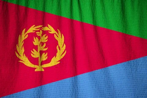 Ruffled Flag of Eritrea in Wind Stock-Fotos