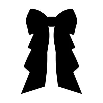 Ruffled layered black bow silhouette vector graphic for elegant package decor Illustration