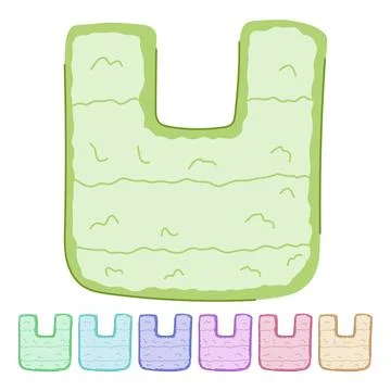 Rug bath mat vector cartoon graphic Stock Illustration