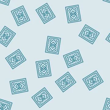 Rug bedroom interior line vector seamless pattern Stock Illustration