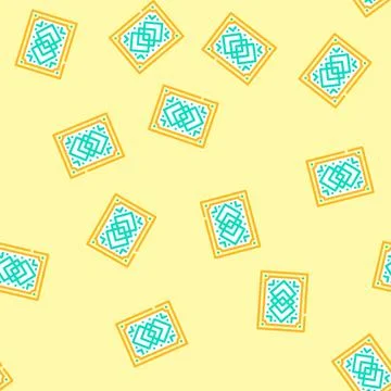 Rug bedroom interior vector seamless pattern 스톡 일러스트