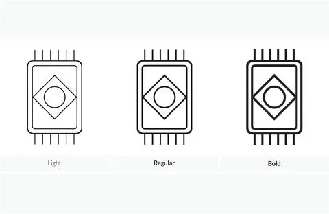Rug icon. Light, Regular And Bold style design isolated on white background Stock Illustration