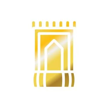 Rug icon solid gradient golden colour ramadan symbol illustration perfect. Stock Illustration
