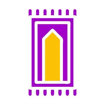 Rug icon solid purple yellow style ramadan illustration vector element and .. Stock Illustration