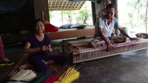 Rug Making Vietnam Stock Footage 251880655