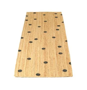 Rug with polka dot pattern isolated on white Stock Photos