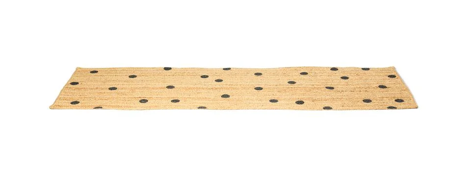 Rug with polka dot pattern isolated on white Stock Photos