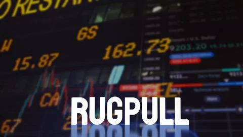 The rug pull  on business background for cryptocurrency crime concept 3d rend Stock Illustration