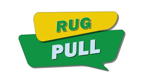 Rug Pull – A scam in which crypto developers suddenly withdraw all funds Stock Footage 307788369