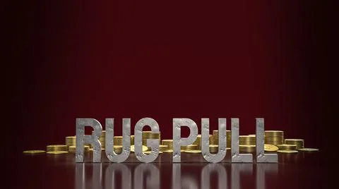 A rug pull is a type of scam where developers abandon a project and take thei 스톡 일러스트